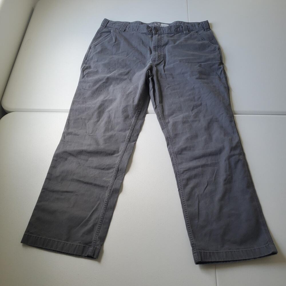 Carhartt Pants Mens 42x30 Gray Canvas Carpenter Relaxed Fit Workwear Casual